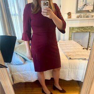 Burgundy Jcrew Suiting Dress